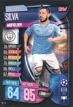 Bernardo Silva Manchester City 2019/20 Topps Match Attax CL #MCY8